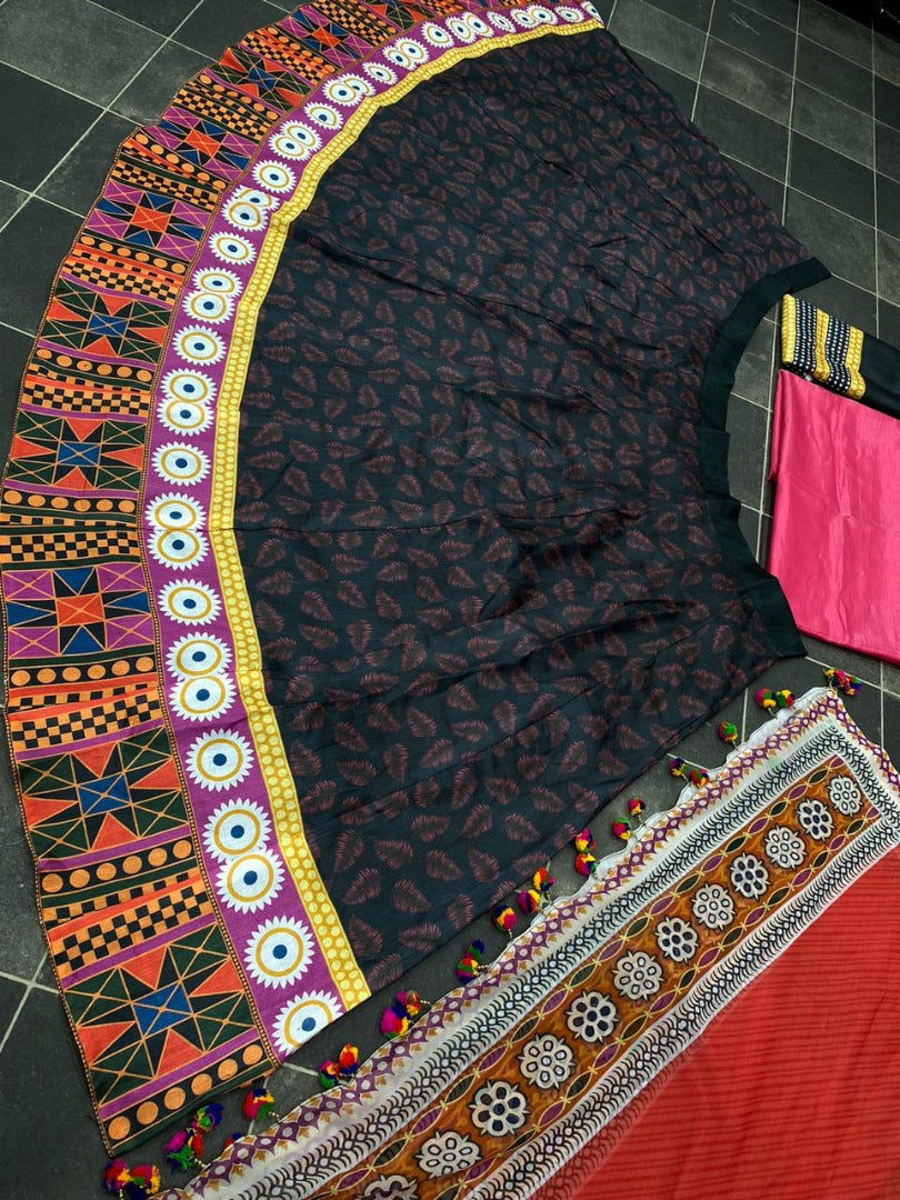 Navratri special multi color digital printed lehenga choli