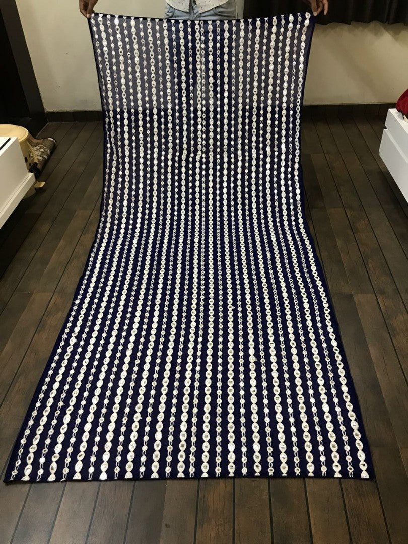 navy blue heavy tapeta silk partywear gown