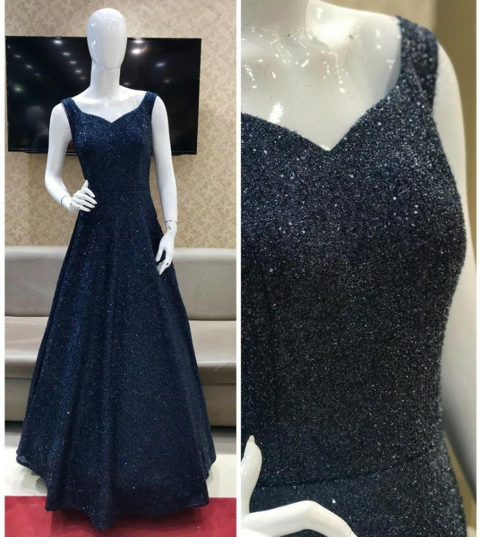 Navy blue partywear gown