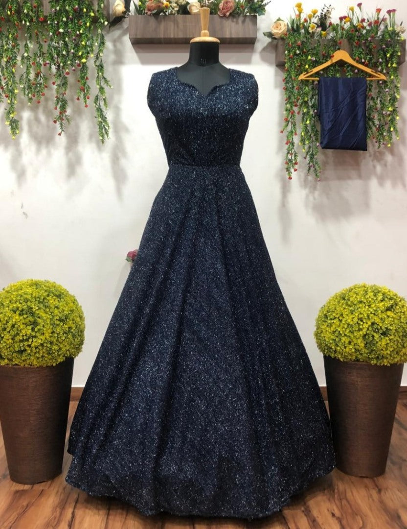 Navy blue partywear gown