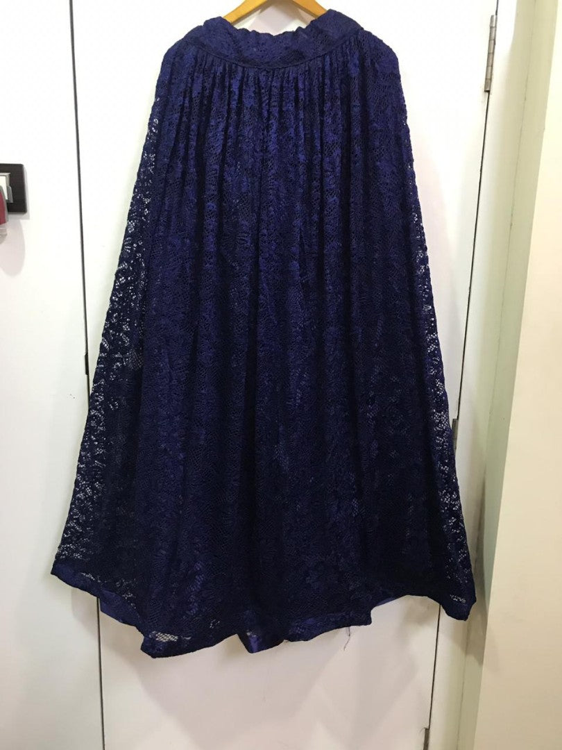 Navy blue rassel net partywear lehenga choli