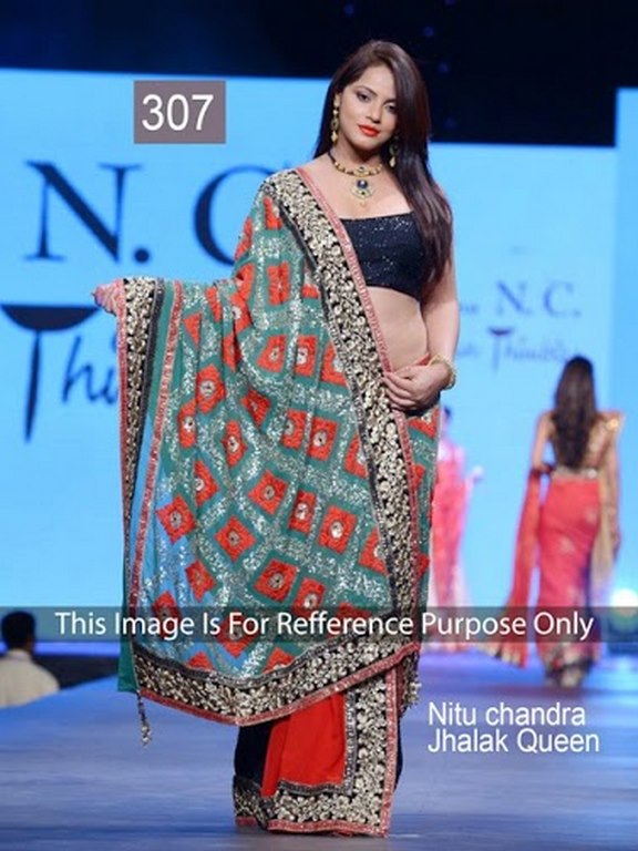 NITU CHANDRA JHALAK QUEEN BLACK SAREE