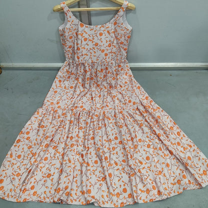 Off white american crepe silk digital print gown