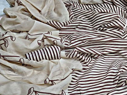 off white chanderi cotton printed stylist saree