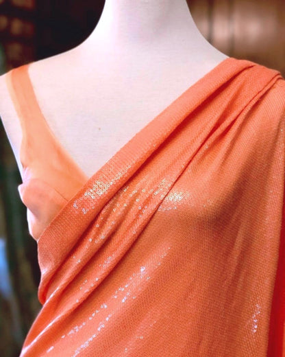 Orange georgette sequence work partywear saree
