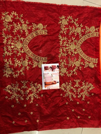 orange partywear embroidered georgette silk saree