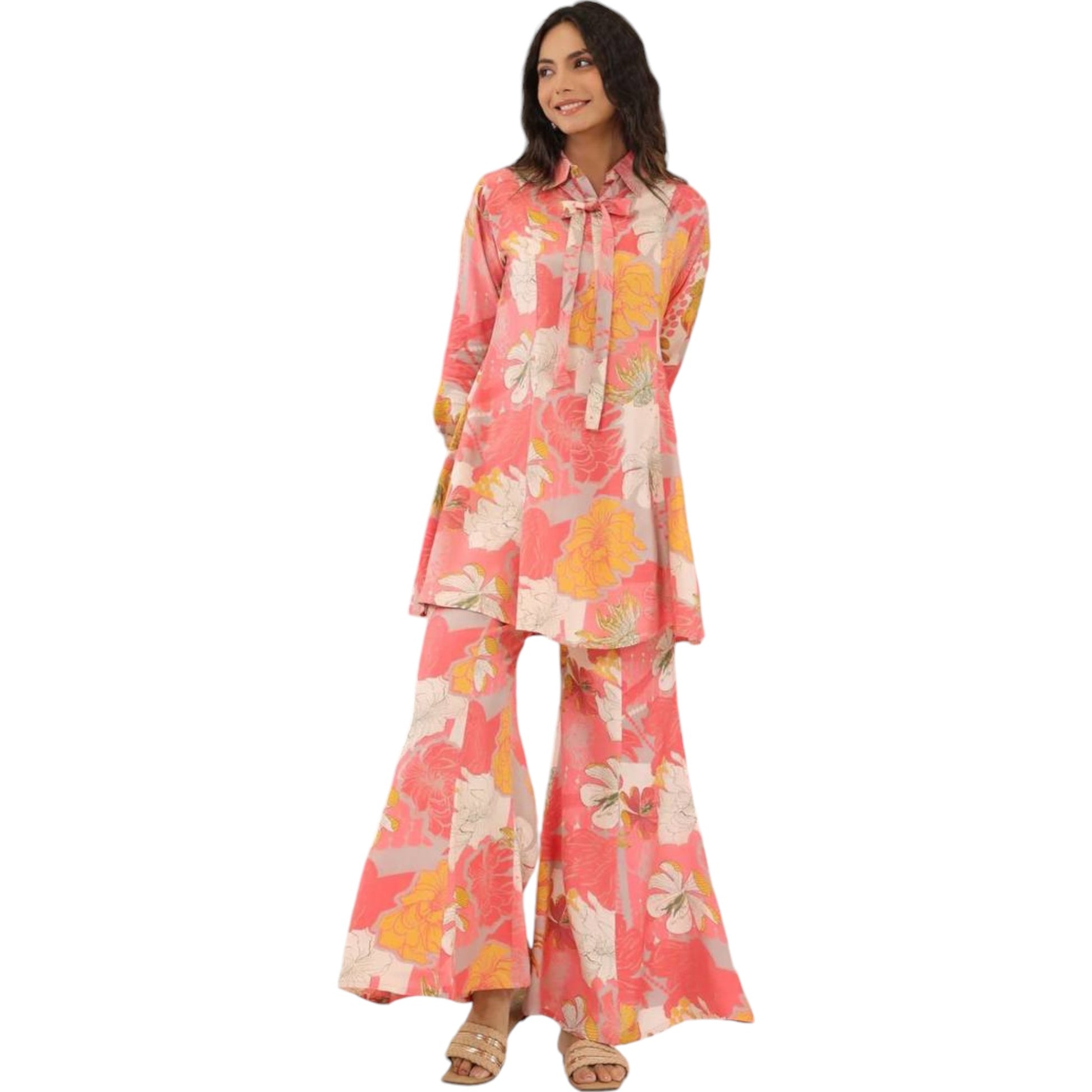 Stylish muslin floral printed co ord set