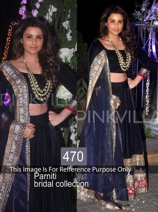 Parniti designer black heavy bridal lehenga