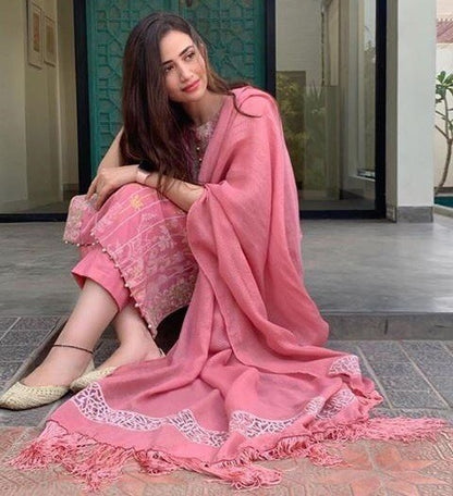 Peach american crep printed trendy salwar suit