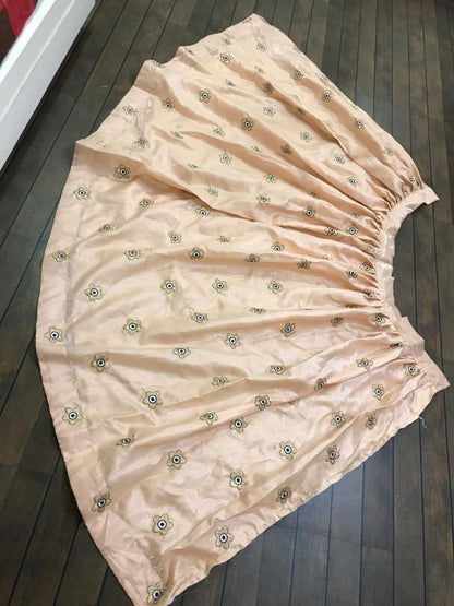 peach banglori satin zari embroidered partywear lehenga