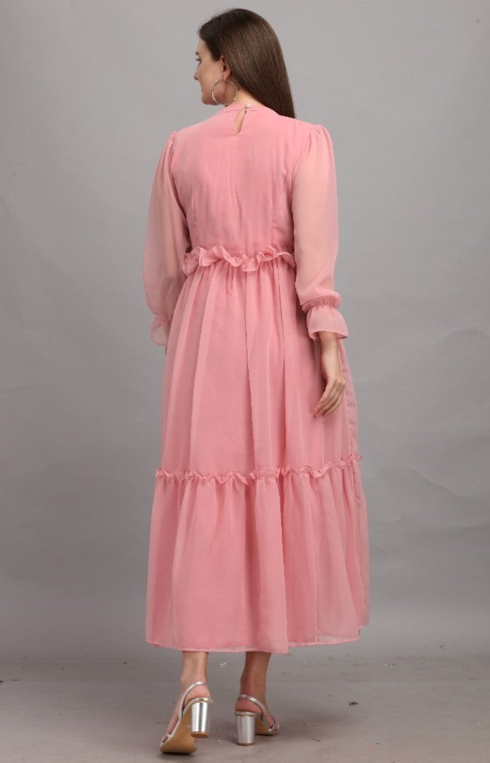 Peach georgette casual kurti