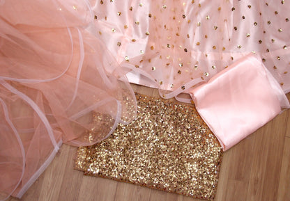 Peach net sequence work party wear lehenga choli