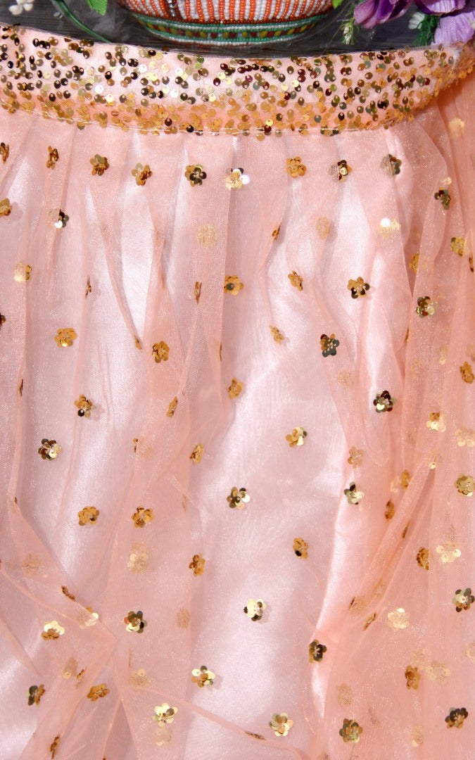 Peach net sequence work party wear lehenga choli