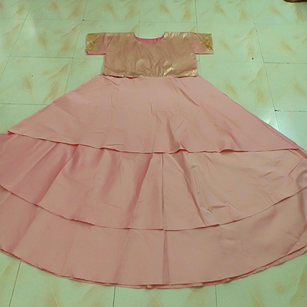 peach tapeta silk embroidered sequence work gown