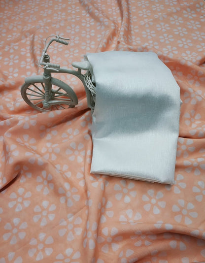 Peach vichitra silk digital printed saree