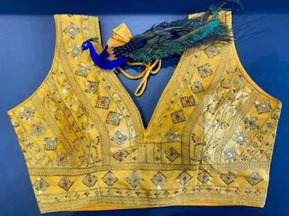 Phantom silk zari thread embroidery work blouse