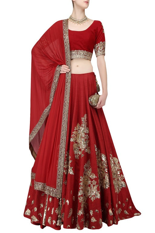 Pinalika red embroidered fabulous lehenga