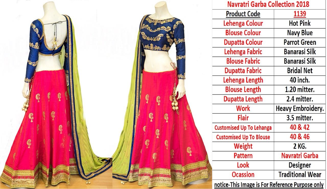 Pink banarasi silk embroidered navratri special lehenga choli