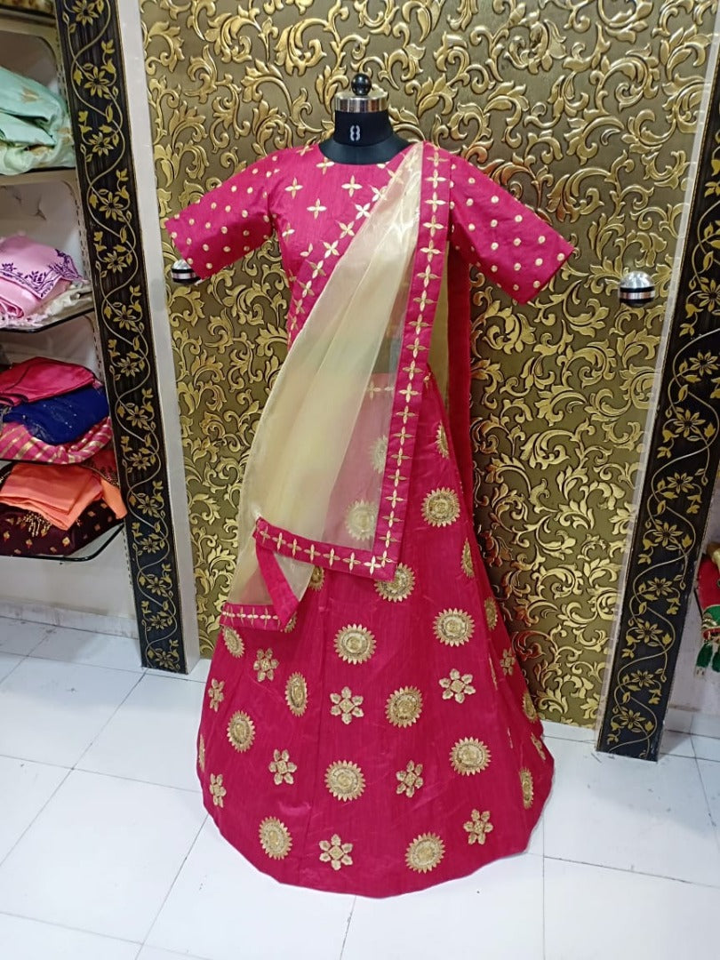 Pink banglori silk embroidered wedding lehenga