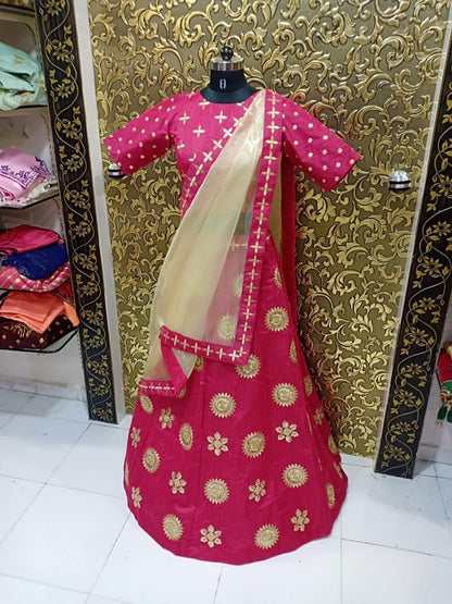 Pink banglori silk embroidered wedding lehenga