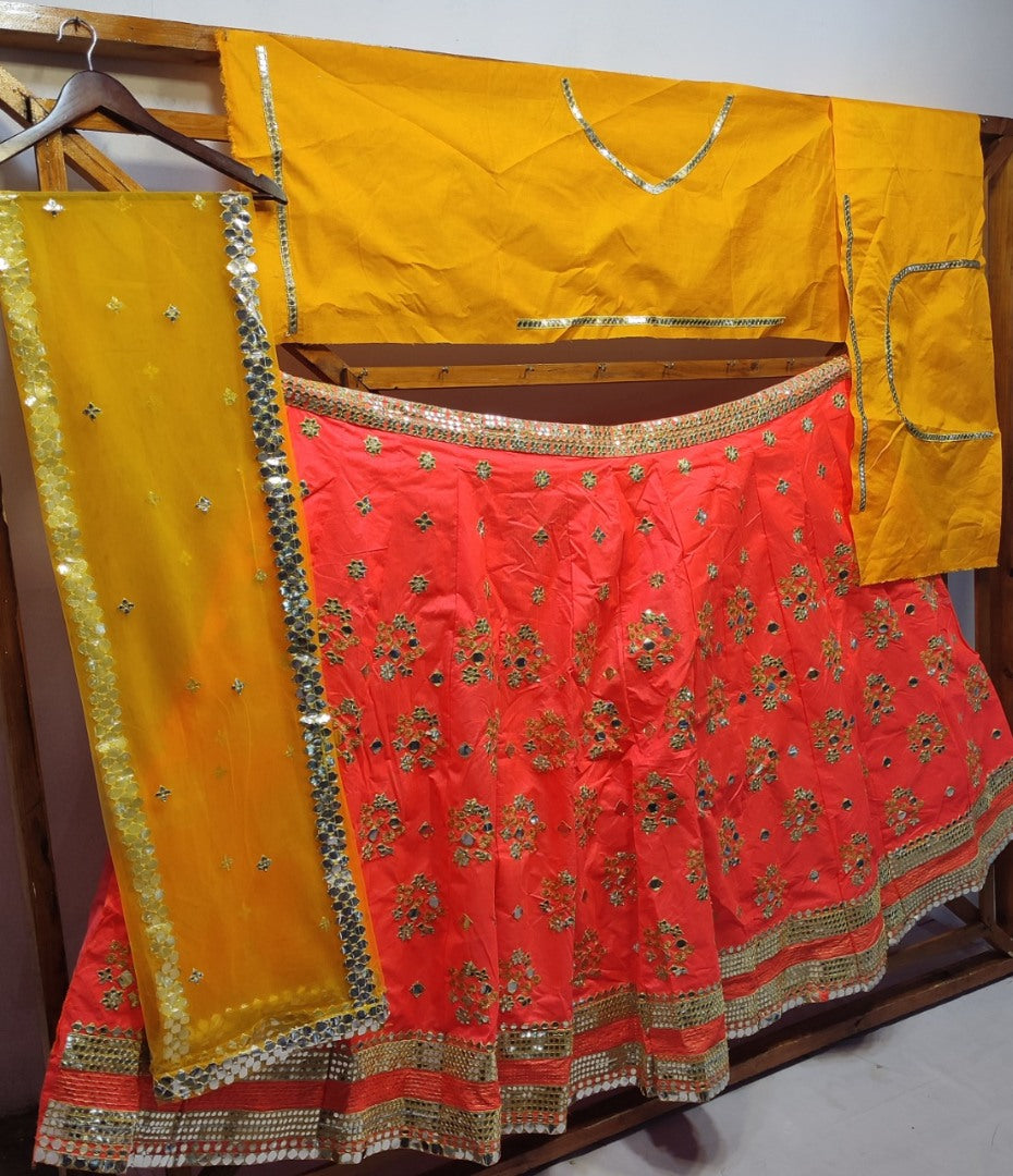 Pink banglori silk paper work wedding lehenga choli