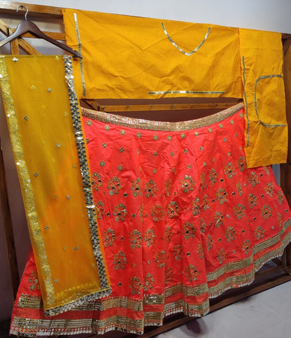 Pink banglori silk paper work wedding lehenga choli