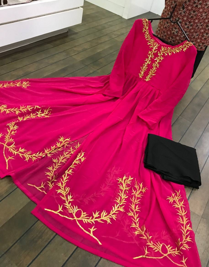 Pink georgette stylish salwar suit