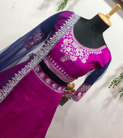 Pink malbari silk heavy embroidered wedding lehenga choli