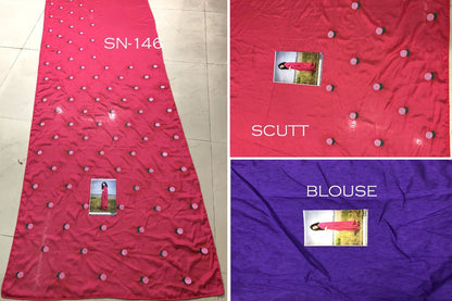 pink rangoli georgette silk embroidered partywear saree