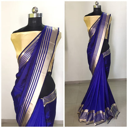 Pink sana silk golden border festive saree