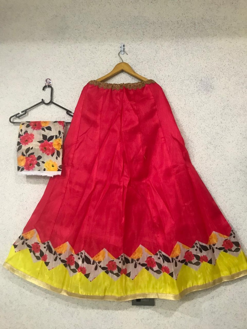 Pink satin banglori festival lehenga choli