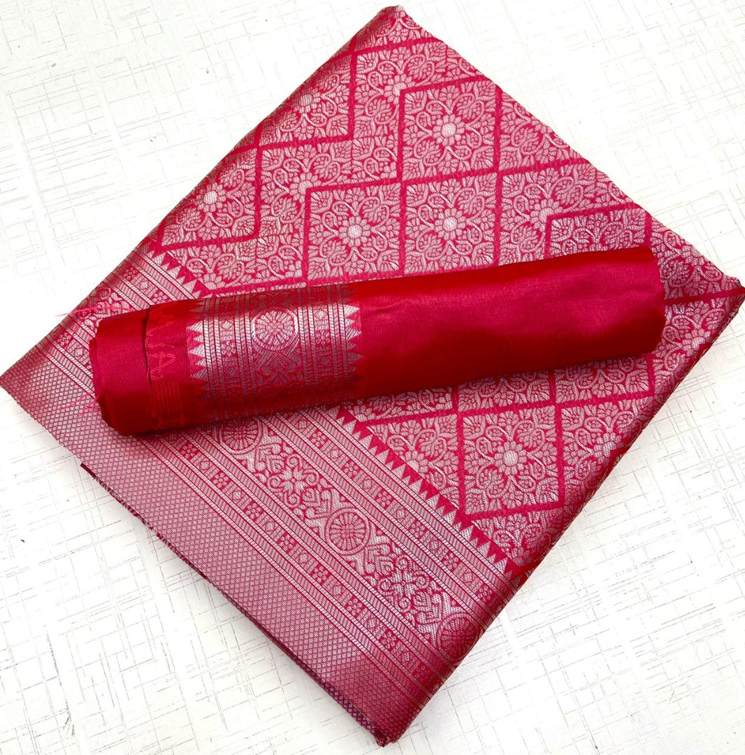 Pink soft lichi silk