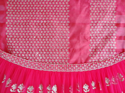 Pink soft net sequence work wedding lehenga choli