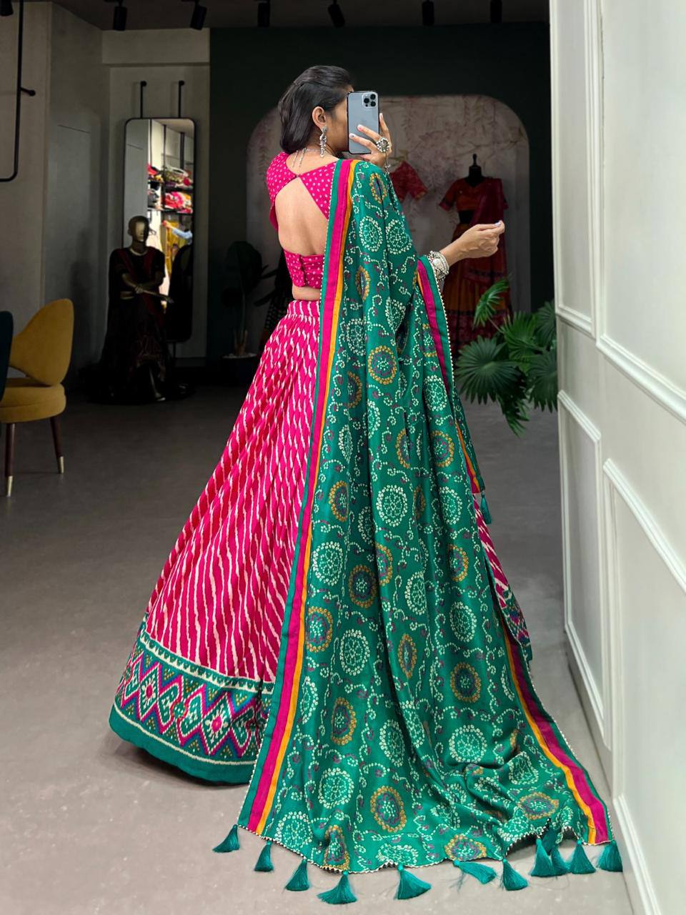 Beautiful printed cotton navratri lehenga choli