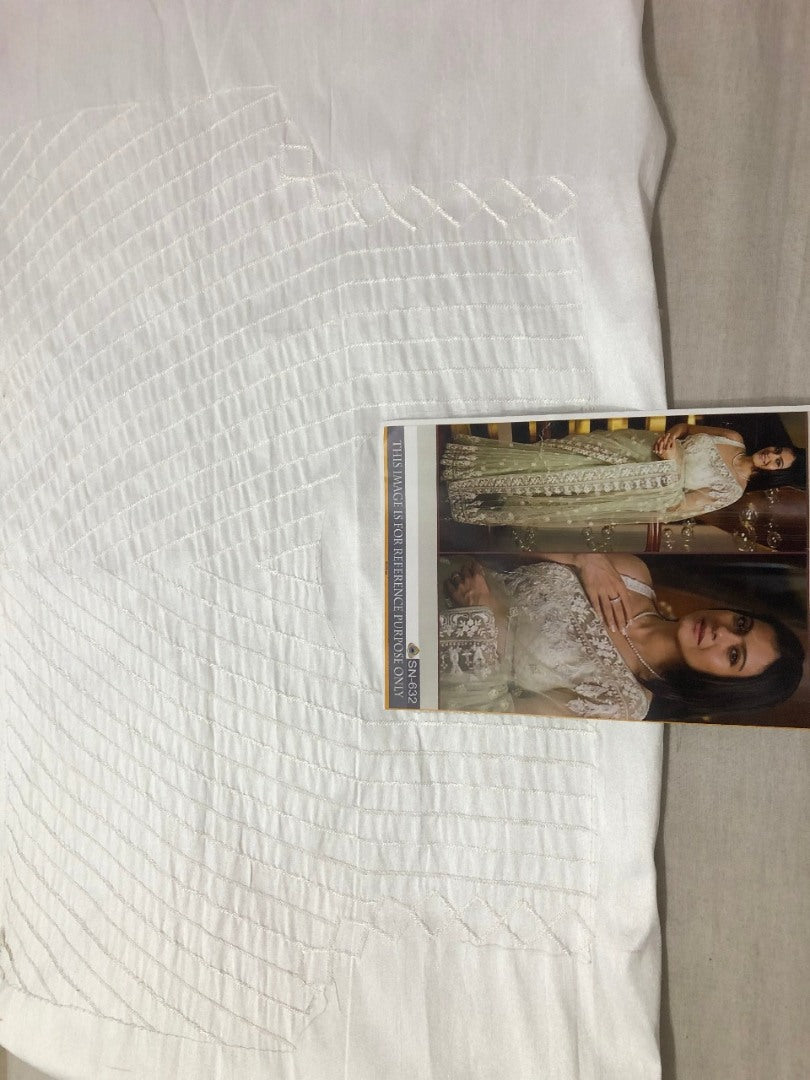 Pista green mono net designer embroidered saree