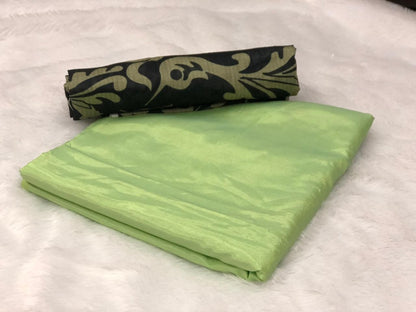 Pista green sana silk plain bollywood style partywear saree