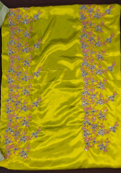 Pista green soft net multi layer lehenga with embroidered crop top