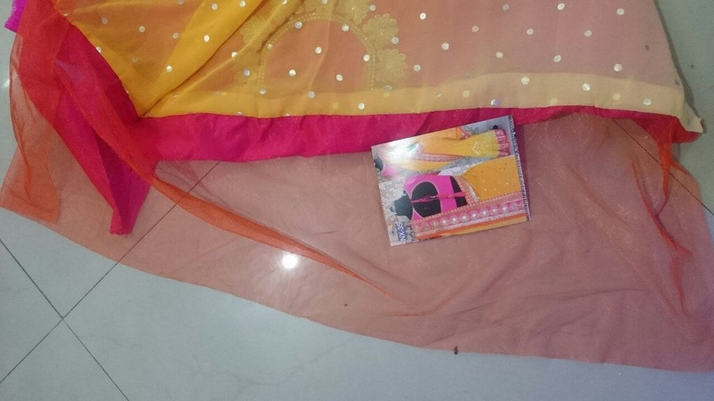 pretty look gorgeous yellow embroidered saree