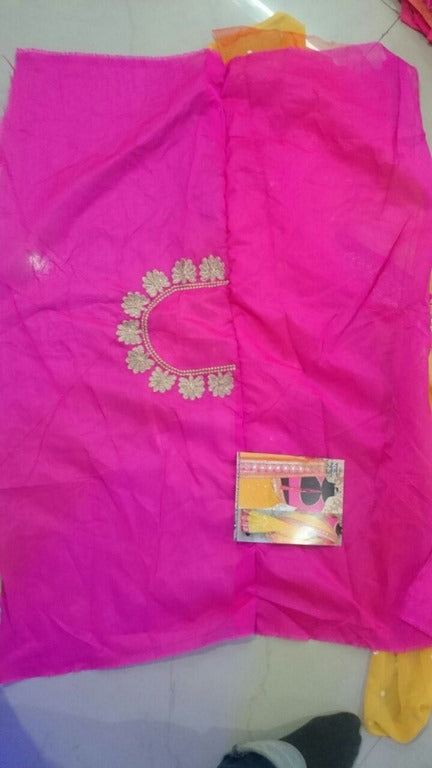 pretty look gorgeous yellow embroidered saree