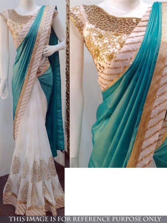pretty look multicolor embroidered silk saree