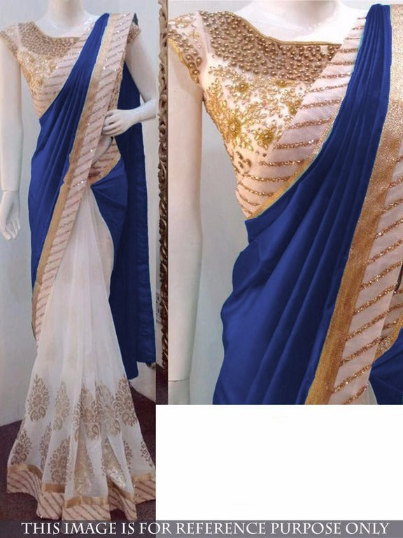 pretty look multicolor embroidered silk saree