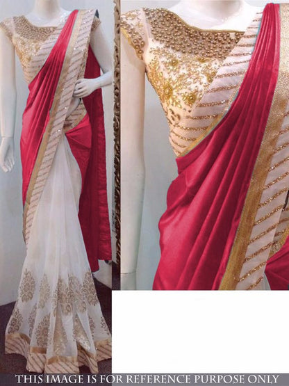 pretty look multicolor embroidered silk saree