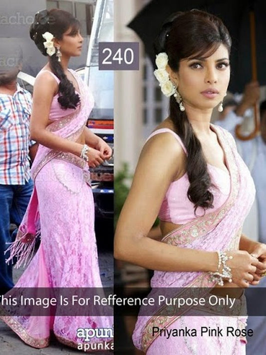 priyanka chopda pink rose white lehnga