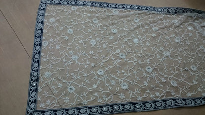 Priyanka ifa award white saree with velvet blouse