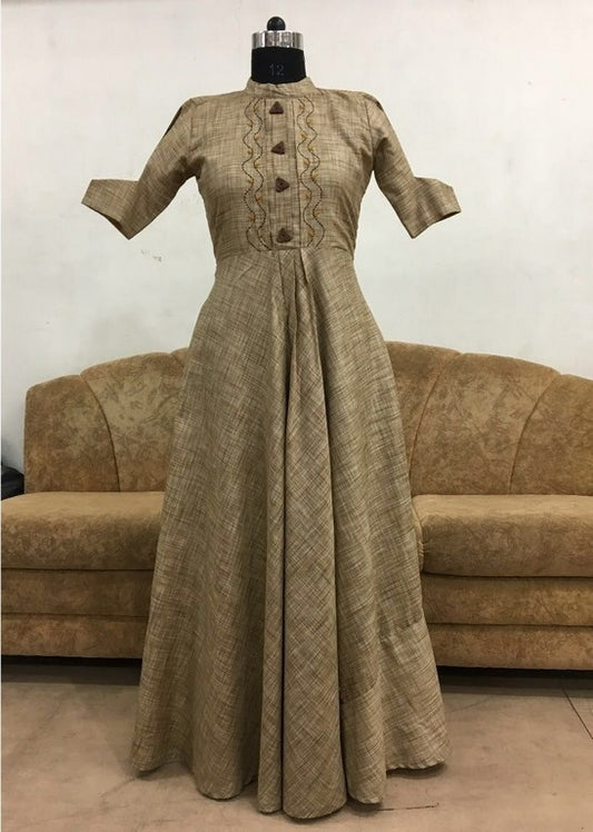 Pure khadi cotton brown kurti