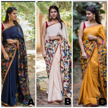 pure linen digital printed saree