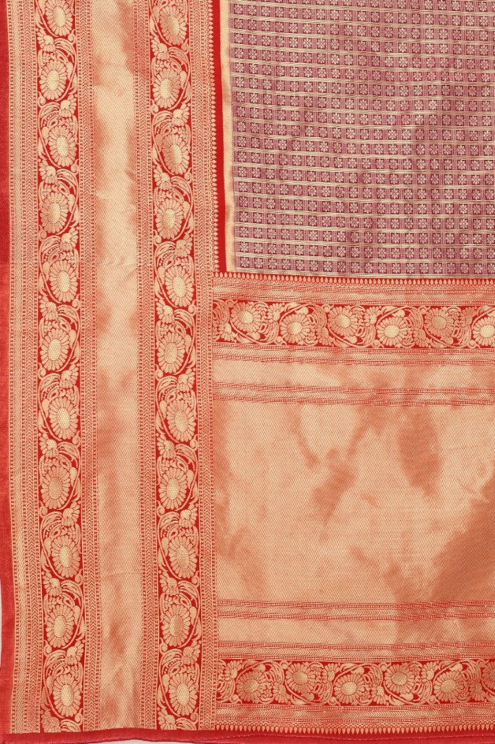 Purple kanjiwaram kota silk jacquard pattern work wedding saree