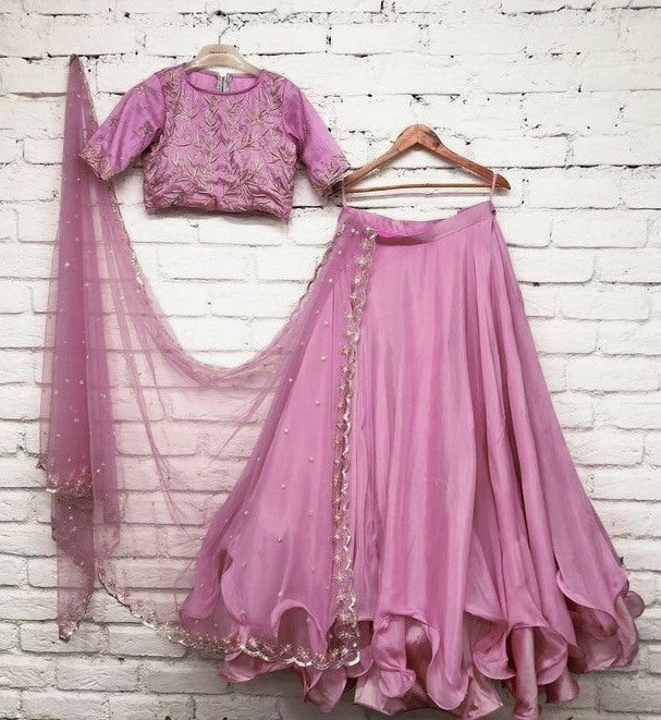 Purple partywear lehenga choli