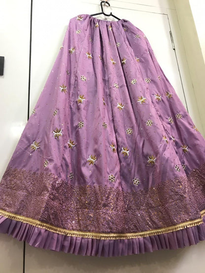 purple tapeta silk embroidered wedding lehenga