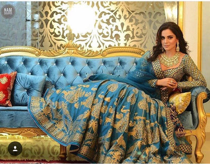 Rama banglori satin designer printed wedding lehenga choli